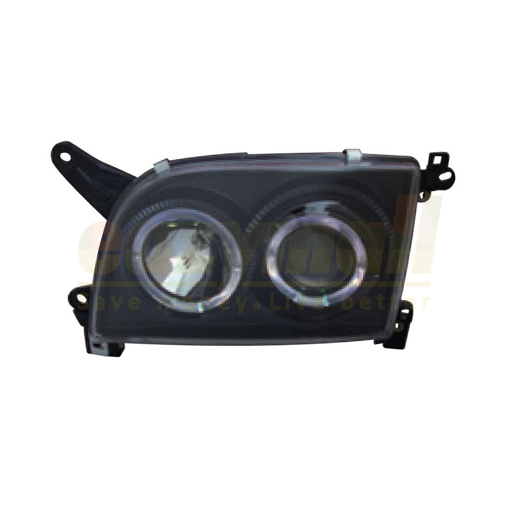 HEAD LAMP LH-172 PROJECTOR BLACK WITH RING AB-162-1 2PCS
