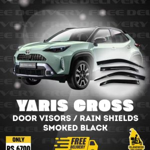 Toyota Yaris Cross door visors rain shields set – durable weather protection with stylish fit, available at Rs.6700 with islandwide free delivery from Eazymall.